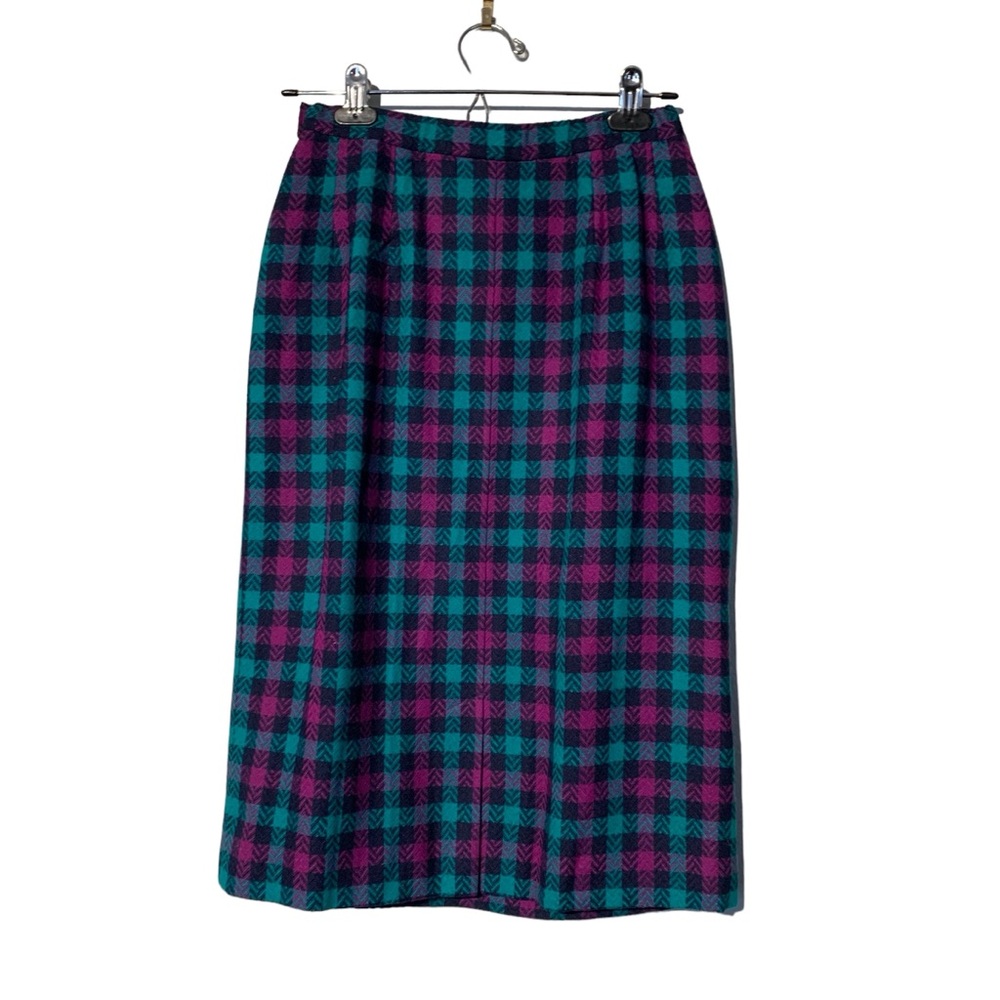 Pendleton | Vintage Virgin Wool Checked Midi Skir… - image 6